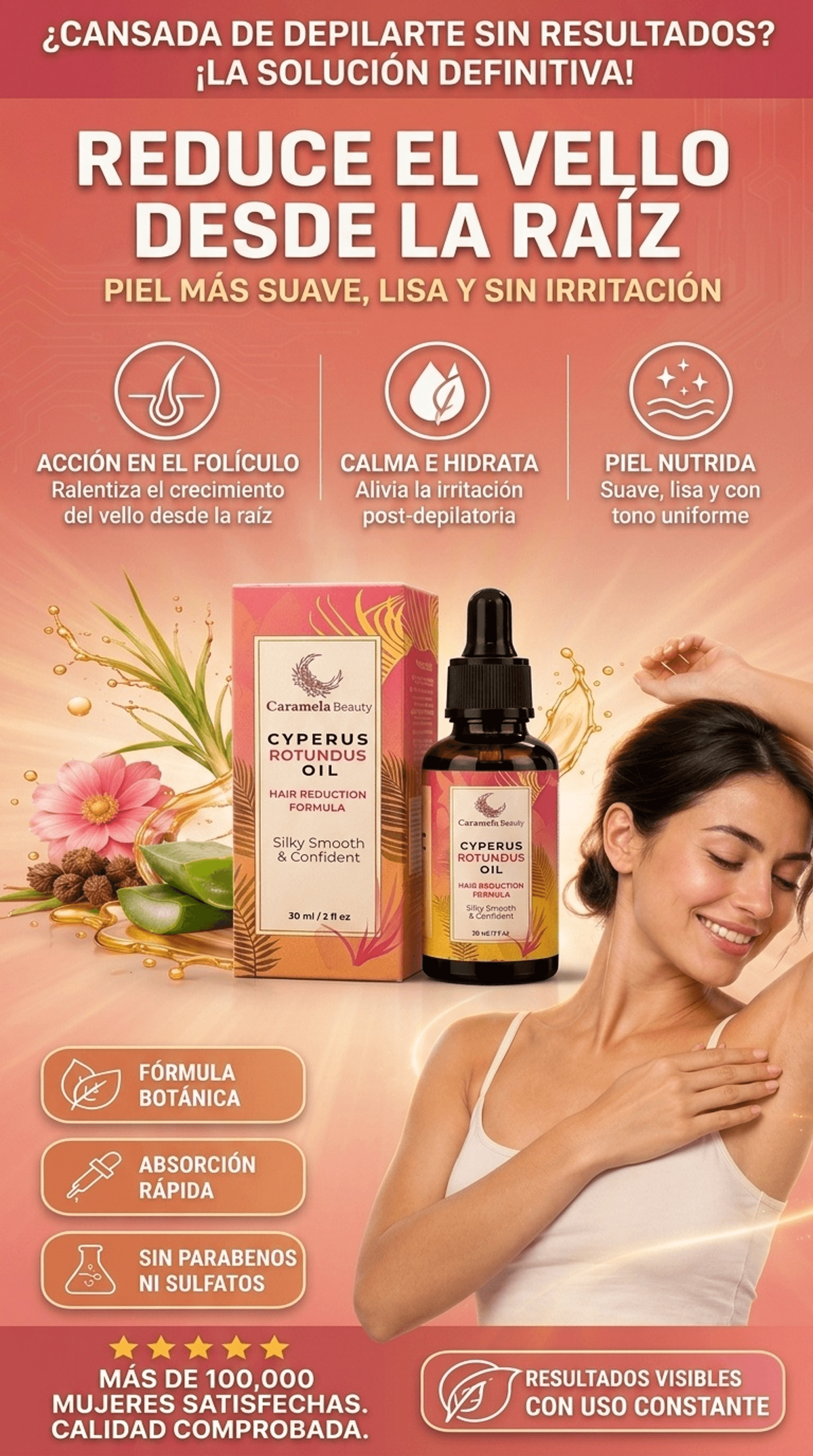 CYPERUS ROTUNDUS OIL (Aceite cosmético para reducción del vello)